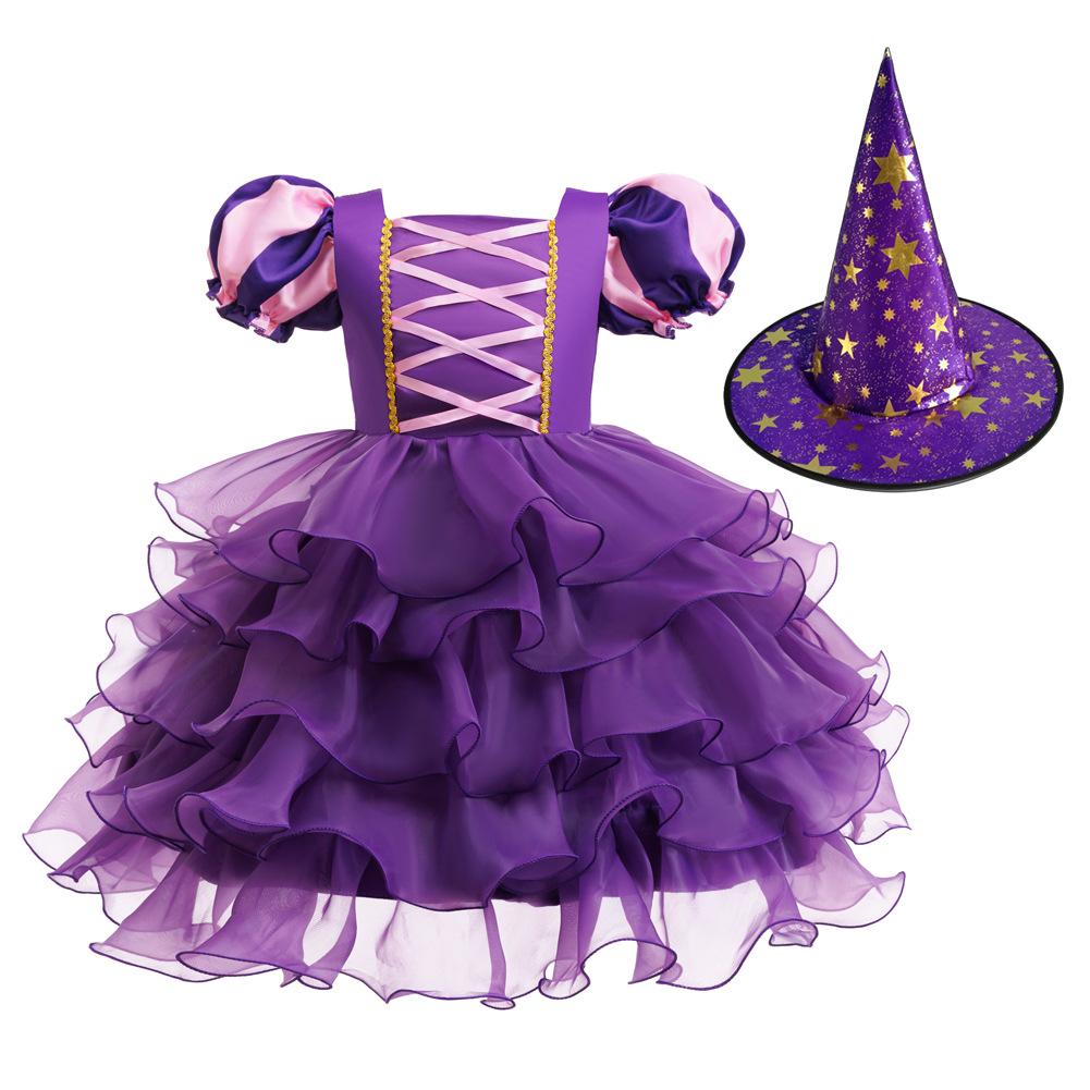 New Halloween Party Children's Gift Princess Dresses Middle and Large Children's Cake Dress Children's Dress Cosplay Performance Costumes 638