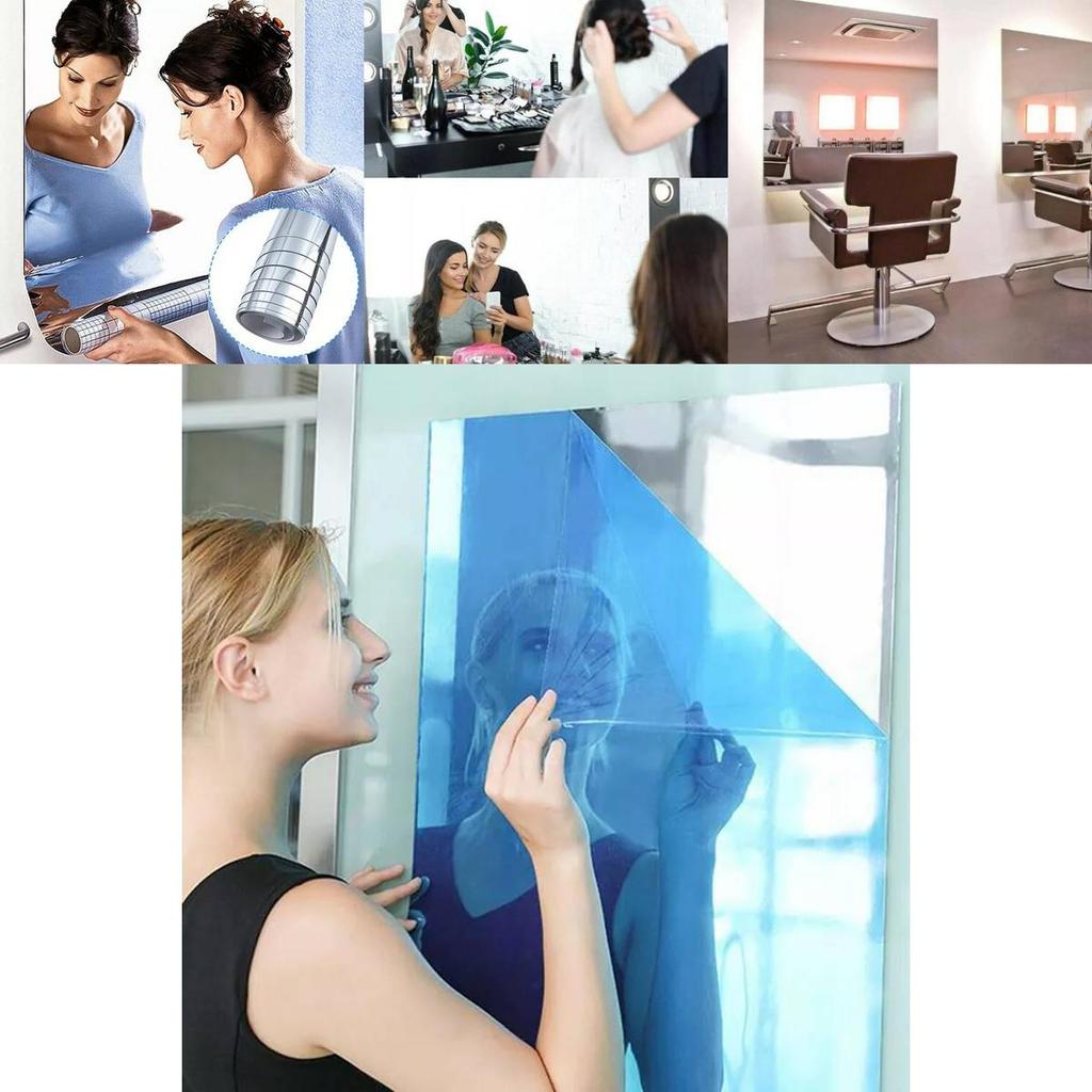 Self Adhesive Mirror Wall Stickers Soft Mirror Decorative Reflective Film For Home Decor