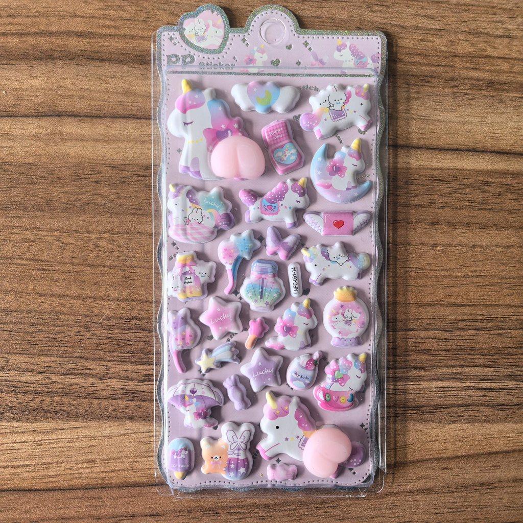 Cute Cartoon PP Sticker (1 Pcs) - 3D Embellishment for Planners, Device Decoration & Handcrafts BulingBulingStickers Store