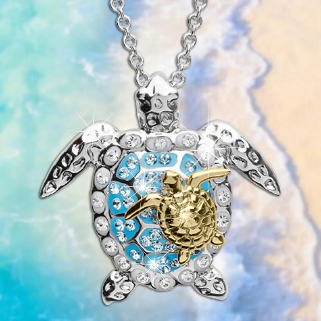 Ladies Necklace Two Tone Turtle Animal Necklace Jewelry Necklace Mother's Day Gifts