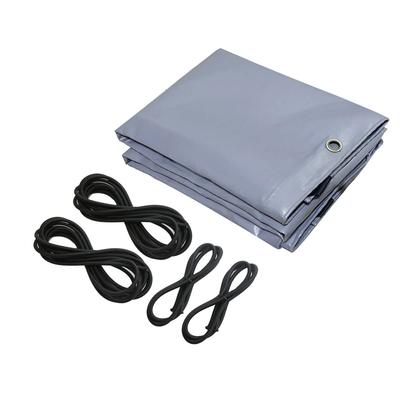 Light Truck Bed Thick PVC with Bungee Sun Frost Weather Square Corner Reinforced X Cover, Waterproof, 580g/m² Canvas, Cord, Protection, Resistant,
