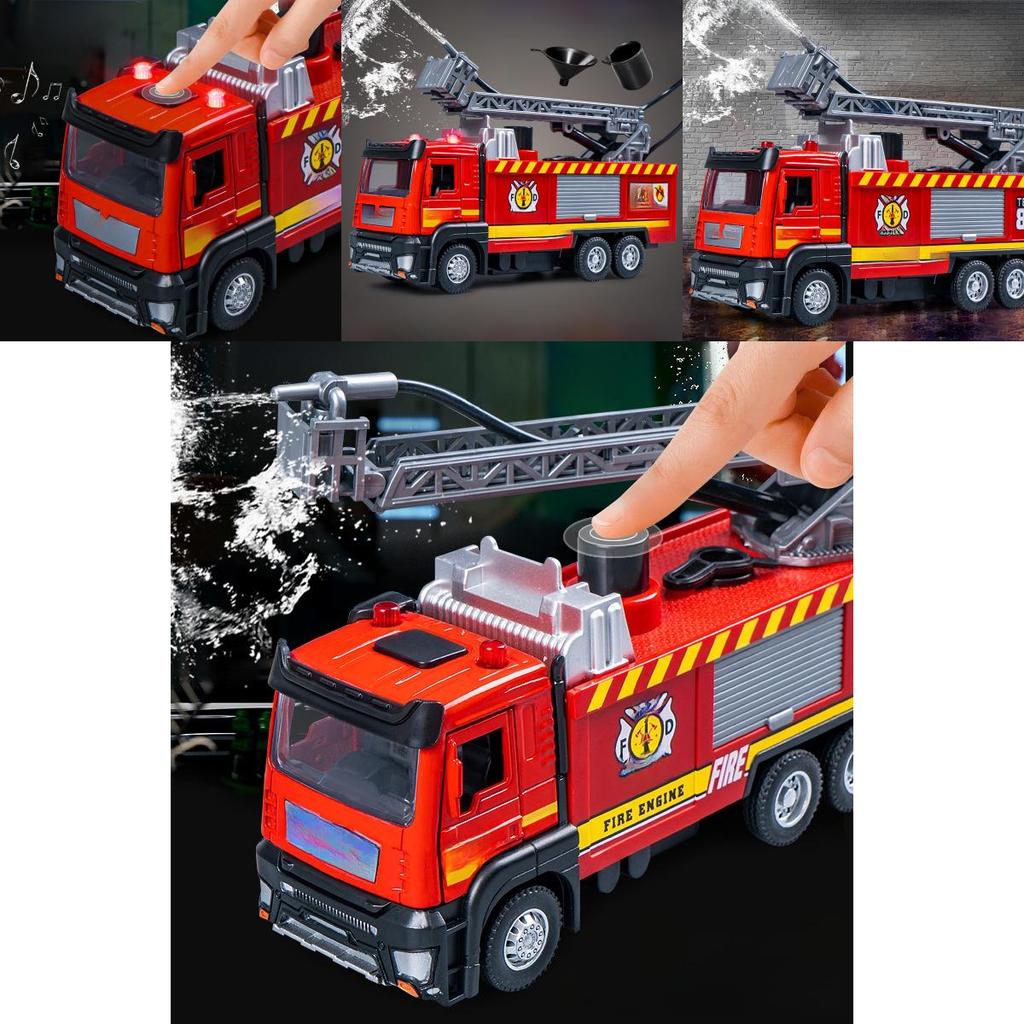 Fire Truck Toy With Water Spray And Inertia Drive For Kids Educational Play