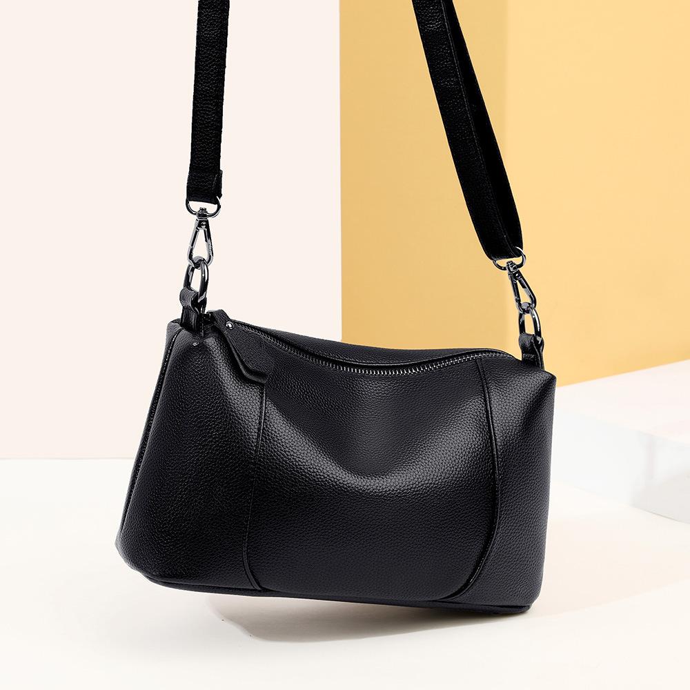 Soft Leather Mom Bag Women's 2025 New Fashion and Versatile Casual Bag One-shoulder Crossbody Bag Women's Hand-held Underarm Bag