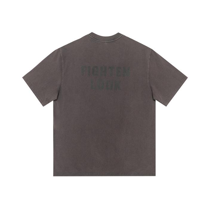 Retro Short-sleeved T-shirt Men's Loose Casual Half-sleeved Round Neck Pure Cotton Shirt