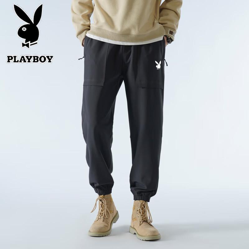Playboy Men's Casual Trendy Outdoor Tapered Cargo Pants