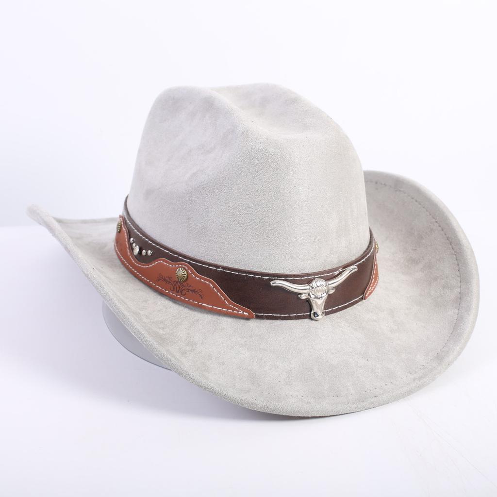 New Color Western Cowboy Hat Men's and Women's Commuting Versatile Simple Wind Wide Brim Top Hat Sun Hat