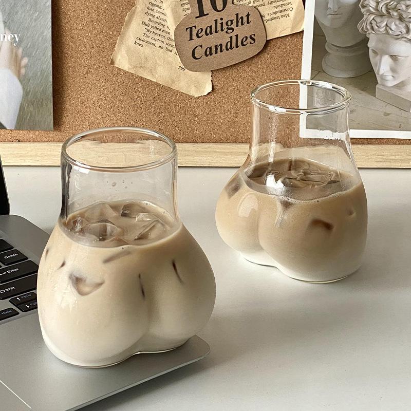 450ml Creative Shape Transparent Borosilicate Glass Coffee Mug Funny Novelty Design For Milk Juice Office Party Gift Idea