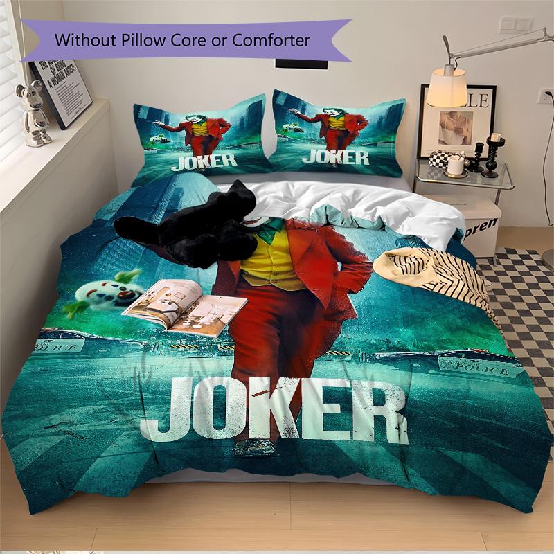 Cityscape Chaos Joker Print 3Pcs Bedding Setduvet Cover With 2 Bedropillowcase Home Birthday Gift
