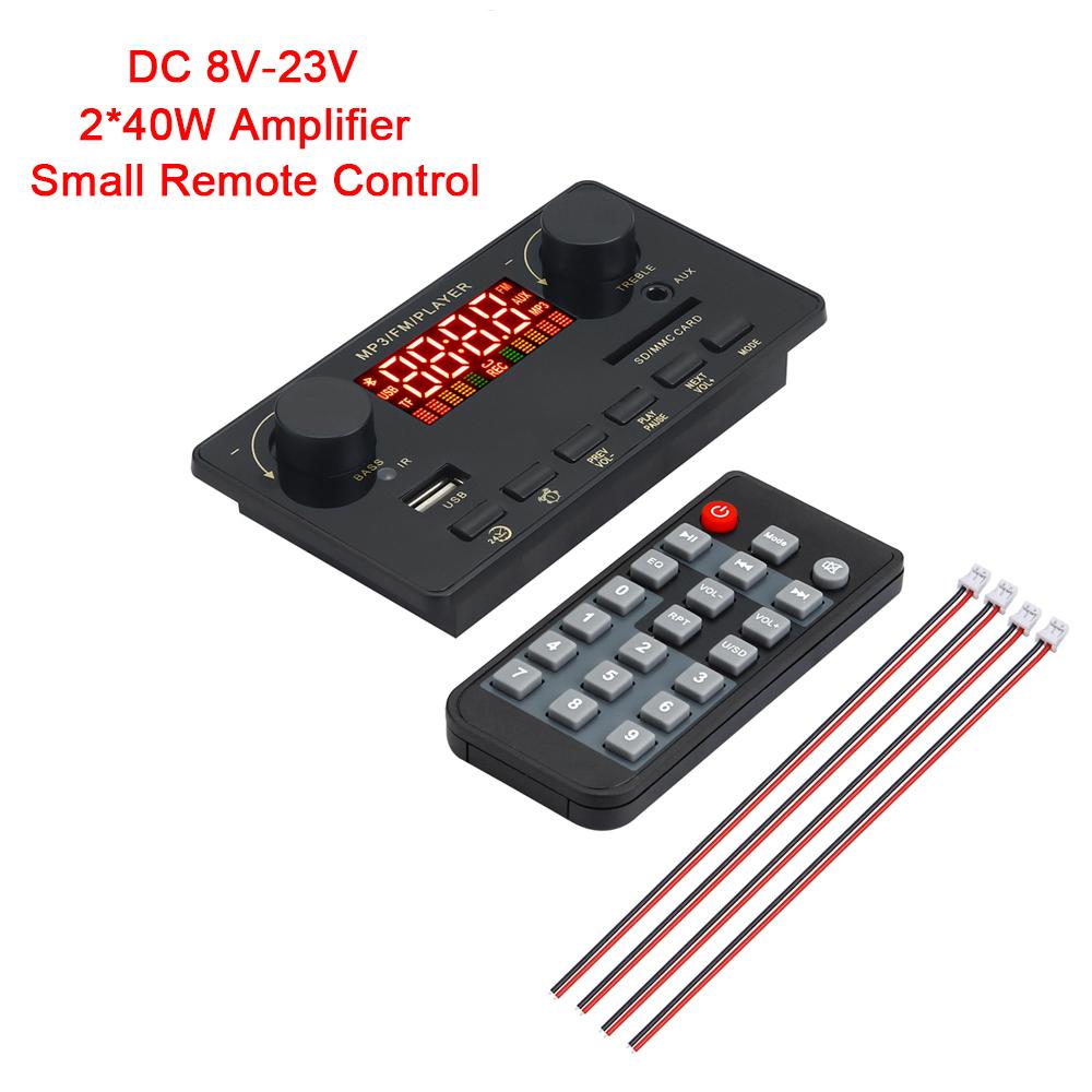 2*40W MP3 WAV Decoder Board Bluetooth 5.0 80W Amplifier Support USB TF FM Radio Mp3 Music Player Speaker Handsfree Car Audio