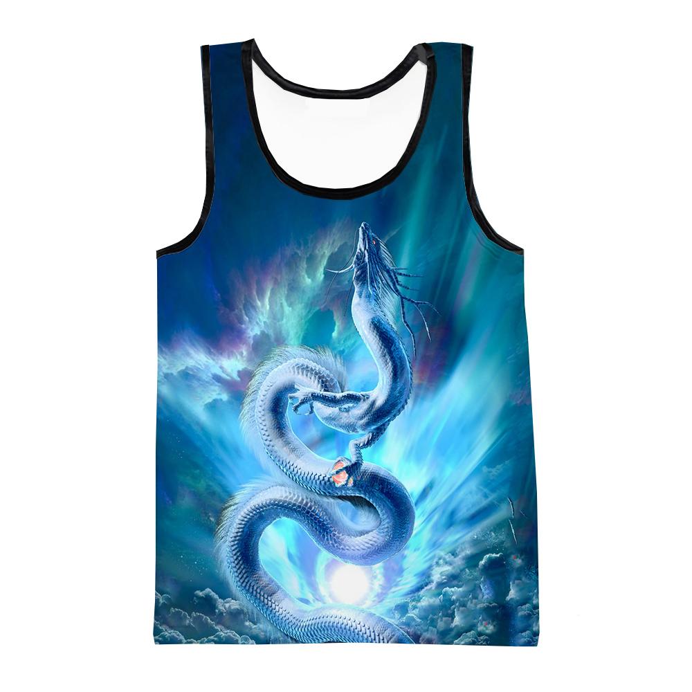 Dragon 3D Print Tank Tops Men's Fashion Streetwear Oversized Sleeveless Tank Top Bodybuilding Fitness Gym Male Vest Man Clothing