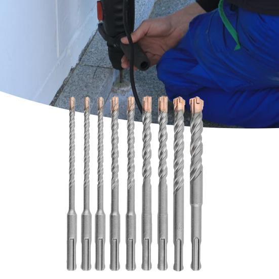 

9 шт., прочное ударное сверло с круглым хвостовиком, прецизионное сверление, высокая твердость, прочный SDS