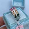 Xiaomi Huitan Silver Color Women Ring with Shining Multiple Colors CZ Charming Party Wedding Accessories for Lady Engagement Jewelry