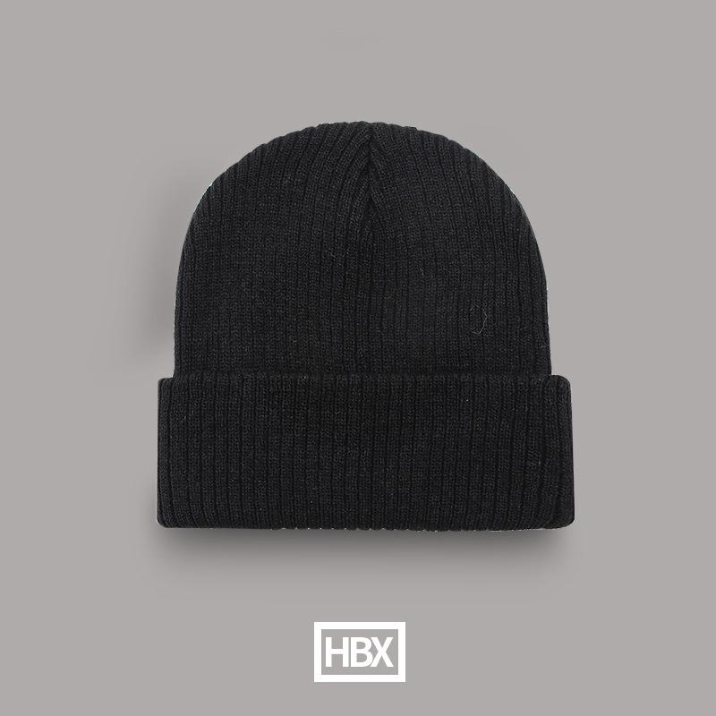 Solid Color Knitted Hat for Men Harajuku Style Versatile Hip Hop Hip Hop Woolen Hat for Women Autumn and Winter Trendy Cold Hat for Men