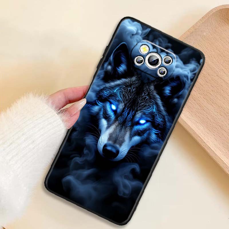 Lion Bear Cat Cool For Xiaomi Mi Poco F3 F4 F5 F6 X3 X4 X5 X6 X7 M3 M4 M5 M6 M7 GT Pro 5G Black Phone Case