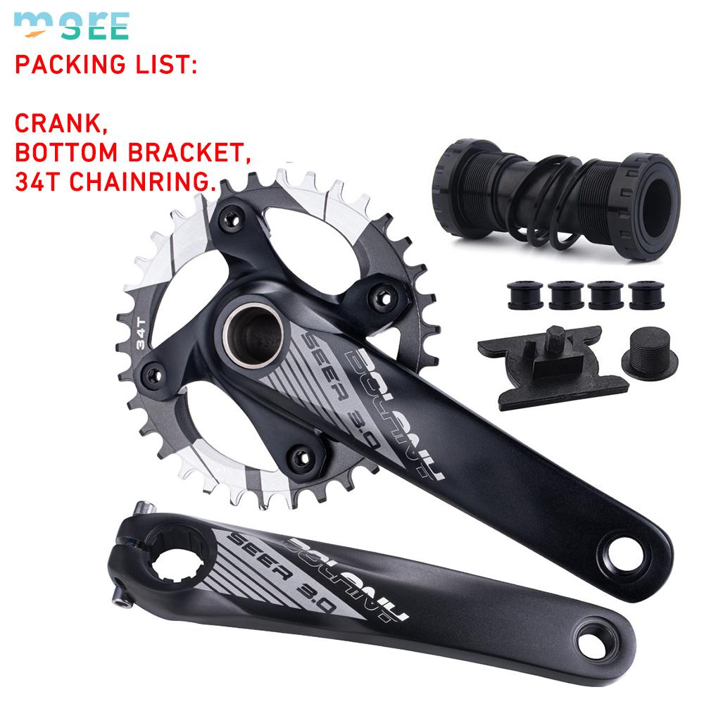 SeeMore Ready to Ship 170mm MTB Bicycle Crank Set 104BCD 34/36T Crankset Mountain Bike Crank Set with Bottom Bracket