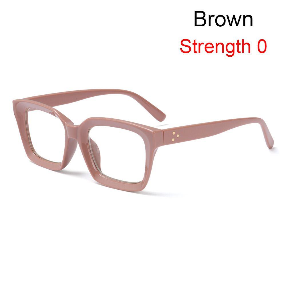 

Модные квадратные очки для чтения высокой четкости, большие очки с оверсайз оправой для пресбиопии brown-Strength 0
