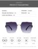 Classic Vintage Square Sunglasses Woman Gradient Mirror Frameless Sun Glasses Female Retro Fashion Rimless