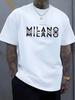 Summer 100 pure cotton casual loose fit plus size ITALY MILANO printed comfortable round neck short sleeved T-shirt top