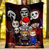 Coperta stampata a tema horror di Halloween - Perfetta per divano, letto, viaggi e uso all'aperto | Lavabile in lavatrice, accogliente e resistente.
