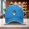 Black Cat Eating Ramen Baseball Cap Unisex Casual Cotton Adjustable Graphic Print Hat