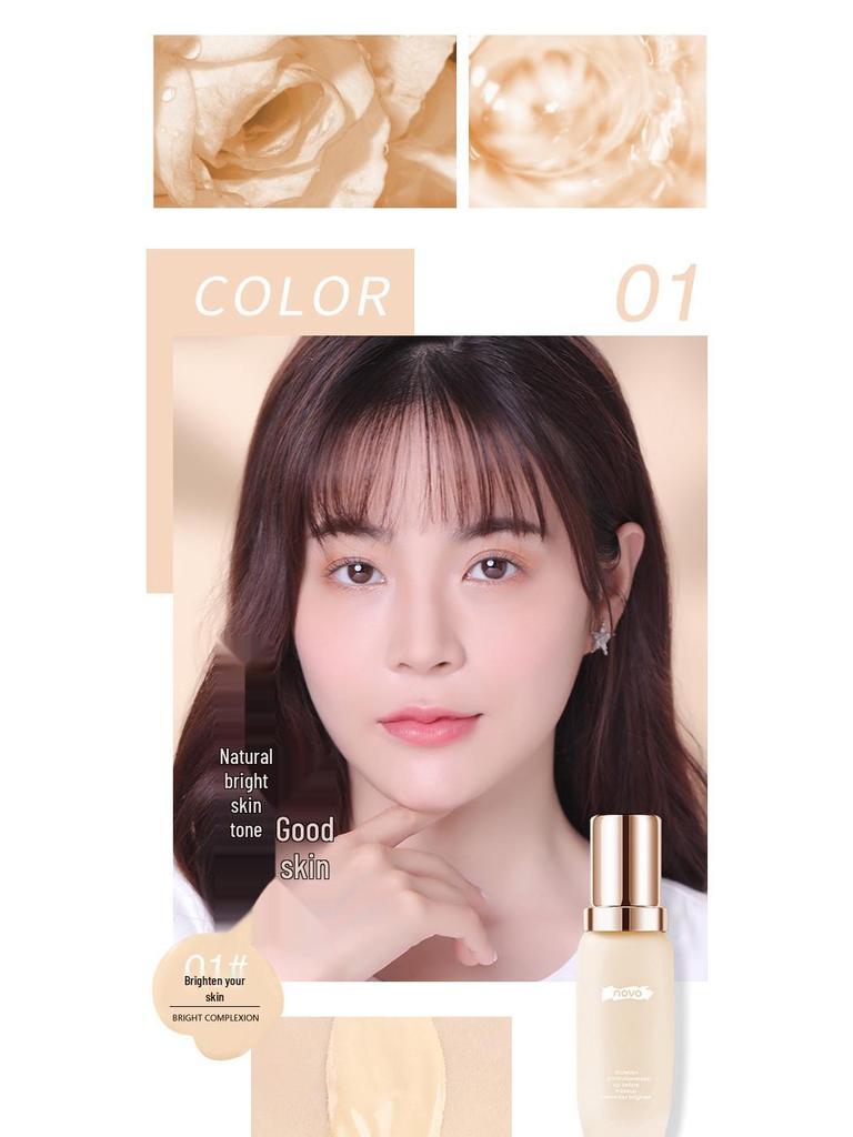 NOVO Silky Hydrating CC Primer for Dry Skin – Creamy Makeup Base for Oil Control & Brightening.