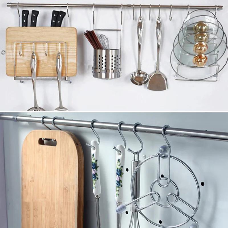 Multi Functional S-shaped Hook Strong Metal Hooks for Wardrobe Behind Door Sturdy Storage Hooking for Household Kitchen Bathroom