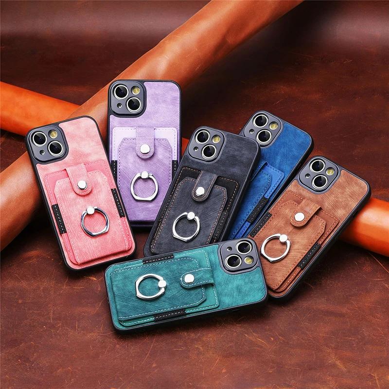 Slim Protective Credit Card Holder Phone Case For Google Pixel 9 Pro XL 8 8A 7 Pro 7A 6 Pro 6A Back Cover With Ring