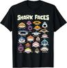 Arten von Haifischgesichtern Meerestiere der Welt Haifischliebhaber T-Shirt