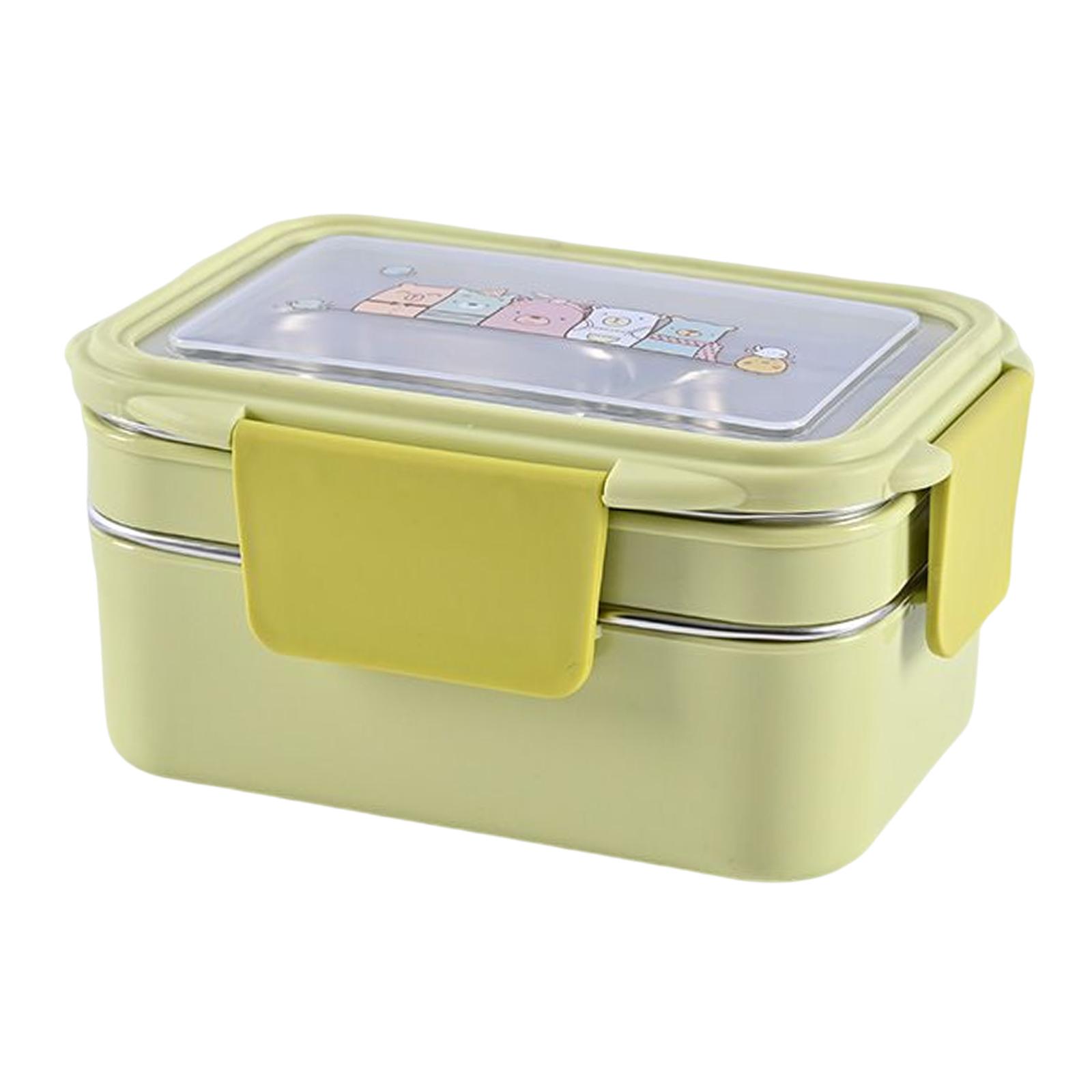 Stainless Steel Bento Box Insulated Thermal with Divided Compartments Food Storage Containers for Hiking Office Camping Outdoor жёлтый