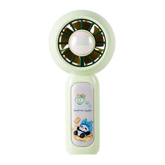 Handheld Fan Cartoon Panda Design Mini Portable USB Rechargeable Fan with Hanging Buckle Lightweight Quiet Motor Multiple Wind Speeds Cooling Fan