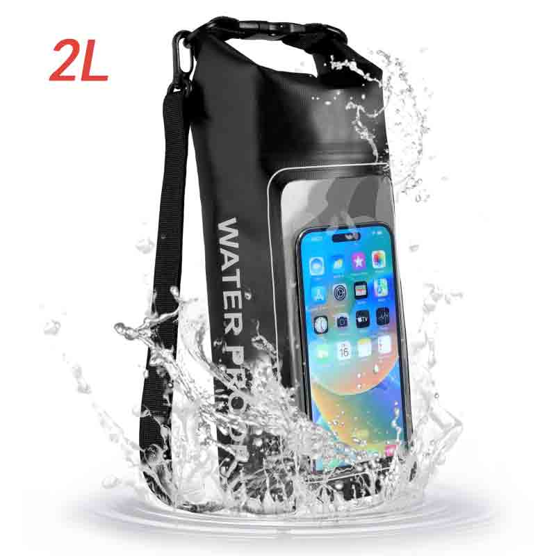 2L Schwimm-PVC-Packung Trockentasche Touchscreen Outdoor Wasserdichte Schulter-Kajak-Taschen Trekking Driften Rafting Surfen Bootsfahrt Tasche