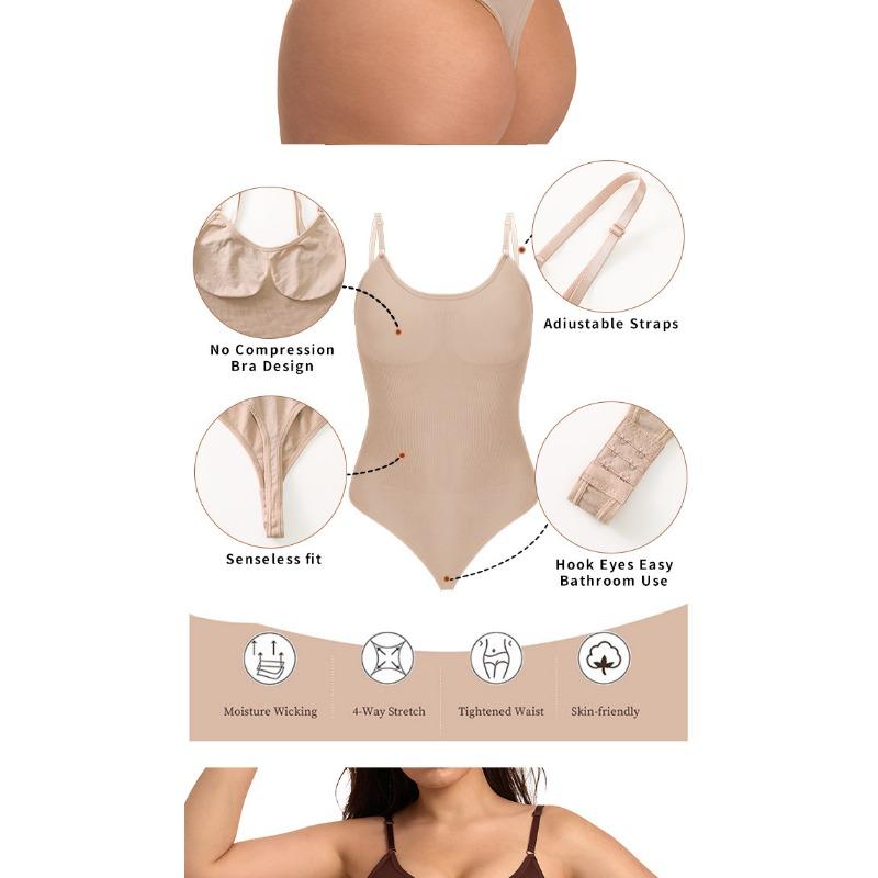 Seamless Shapewear Bodysuit Tummy Control Butt Lifting Plus Size Sling Thong Bodyshaper