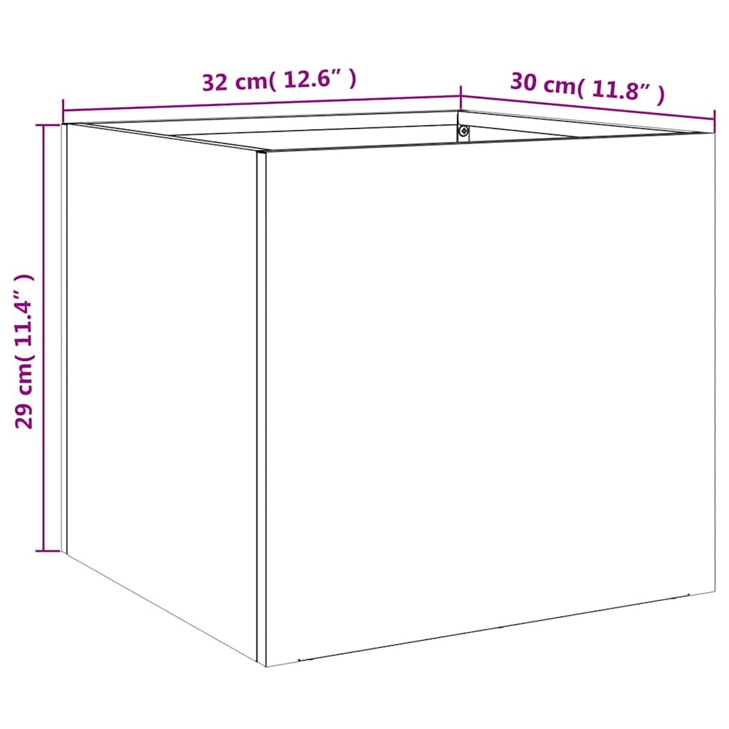 Planters 2 pcs Silver 32 x 30 x 29 cm Galvanized Steel