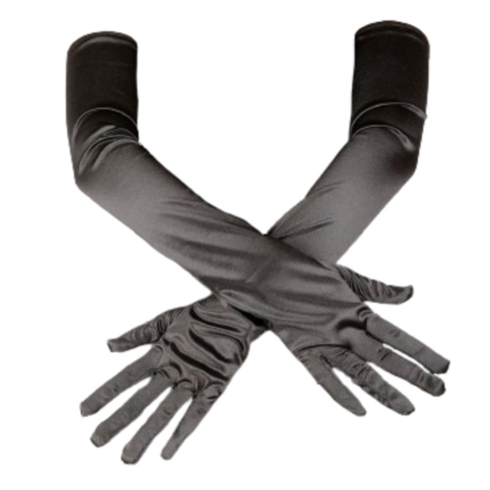 Cosplay Velvet Long Gloves Elastic Etiquette Mittens 55cm Christmas Gloves  Banquet