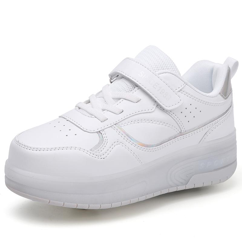 

Kids Girls Roller Skates Shoes LED Light Up Sneakers Adjustable Strap Breathable Lining Outdoor Sports Shoes for Children 29