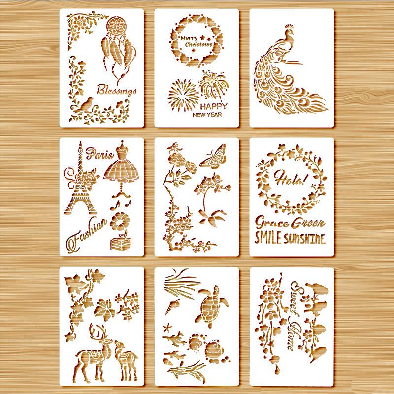 Plant and Animal Painting DIY Stencil - Flower Graffiti PET Template