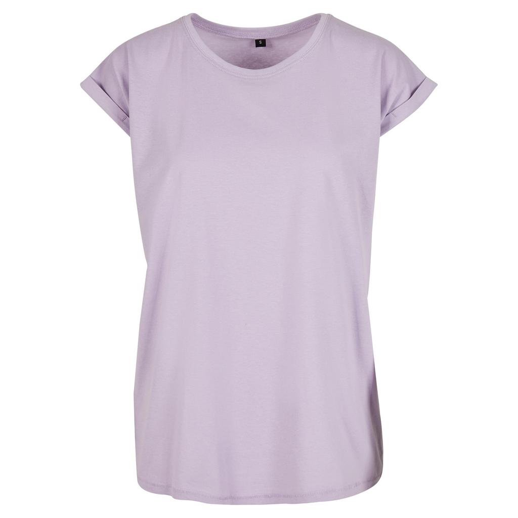 Build Your Brand Womens/Ladies Cotton Extended Shoulder T-Shirt