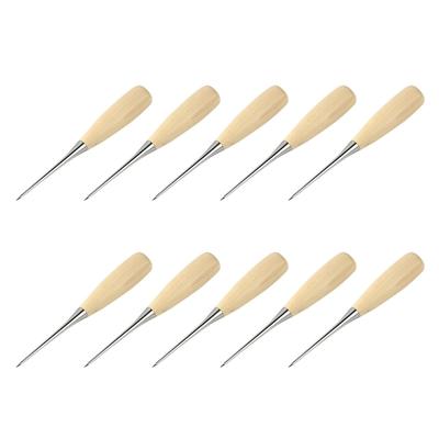 Leather Craft Awl Set With Wooden Handle And Protective Cover For Leathercraft Punching Holes Shoes Repair
