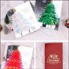 3D Christmas Tree Pop-Up Card Christmas Sparkling Fantasy Greeting Card Christmas Tree Blessing Gift Message Card