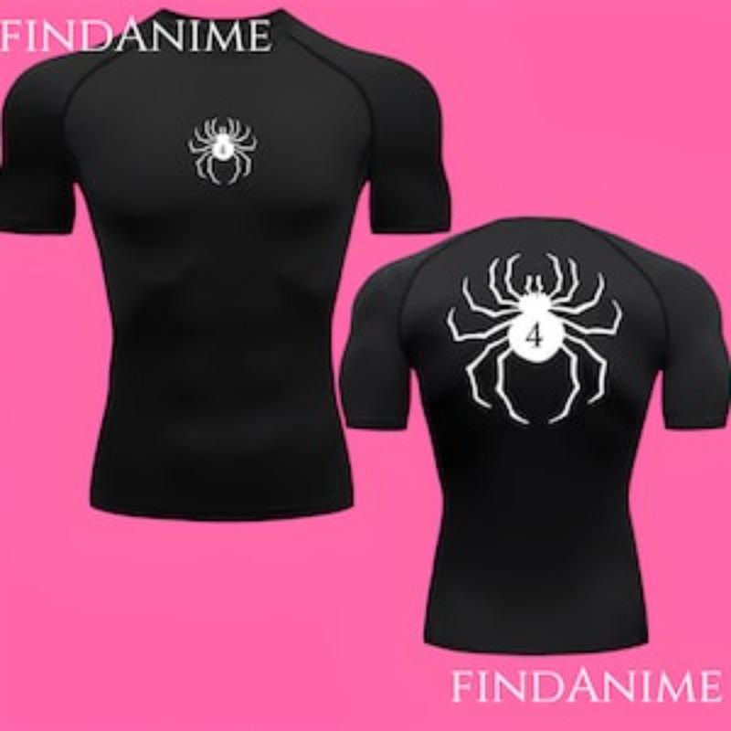 Spider Compression T-Shirts,Phantom Troupe Hunter x Hunter Anime Compression T-Shirt,Anime HxH Spider Gym Compression T-Shirt