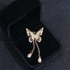 Zinc Zinc Alloy For Women Girl Drop Cubic Zircon Tassel Butterfly Jewelry Brooches Pin Corsage Accessories