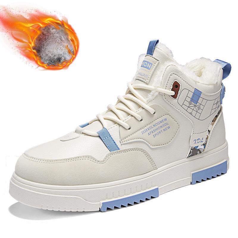 2025 Men's Winter Warm Snow Boots for Men High Top Thick Bottom Non-slip Casual Shoes Outdoor Warm Men's Cotton Shoes Sneakers