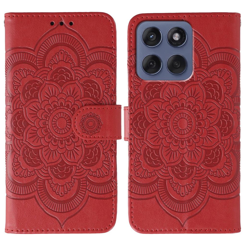 For Motorola Edge 60 Fusion 5G Case PU Leather Mandala Imprinted Design Wallet Phone Cover