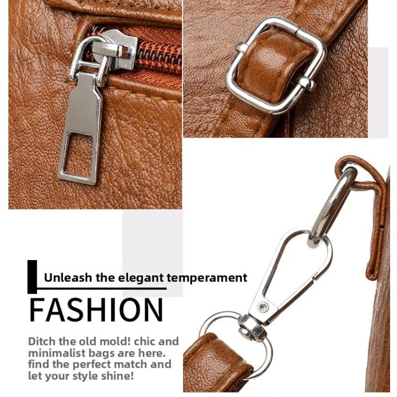 Bolsa Transversal em Couro com Cera de Óleo Retrô, com Textura e Sensação Vintage, Design de Aba Simples e Elegante, e Alça de Ombro Ajustável