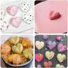 Ice Tray, Silicone Easy Release Ice Cube Mold, Reusable Love Heart Pink Blue Red 10 Compartment Cupcake Mold For Baking Freezing