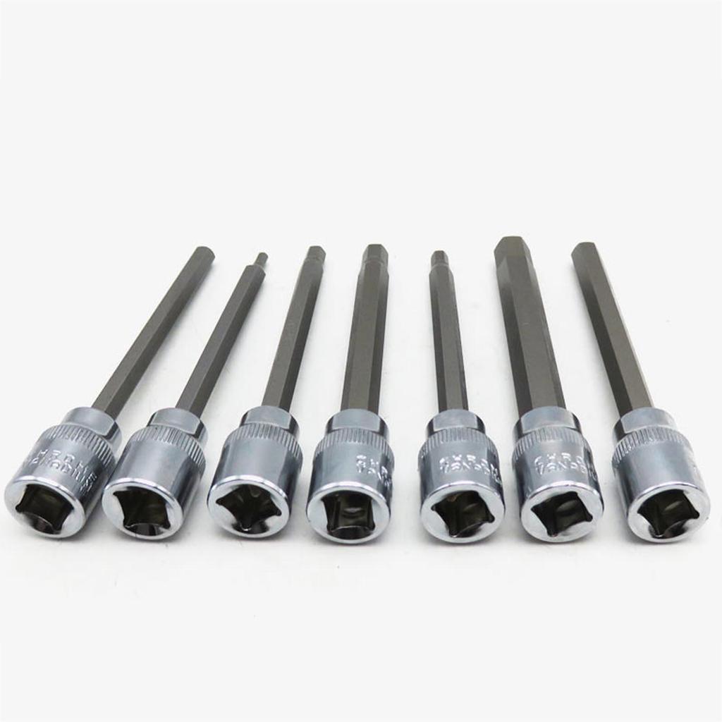 3/8 Inch Hex Socket Bit Adapter for Ratchet Wrench, Long Hex Key Screwdriver Bit with 1/2" Square Drive