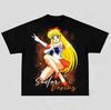 Sailor Moon Sailor Venus Anime Printing T-shirt Men's Clothing Women's 2026 Summer New High Quality Cotton Short-sleeved T Shirt