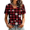 Women's Casual Christmas Printed Short Sleeve T-Shirt for Holiday and Everyday Wear