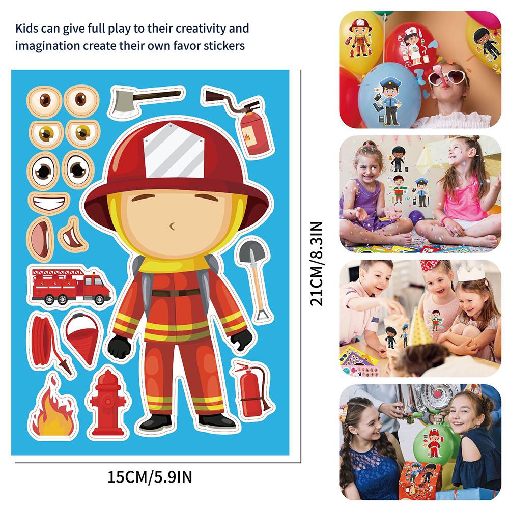 816Sheets Funny Professional Dressing Puzzle Stickers Make-A-Face Children Diy Assemble Jigsaw Kid Educational Toys Party Favor