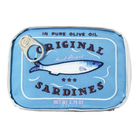 Canned Sardines Makeup Bag Large Capacity Zipper Closure Exquisite Embroidery Patterns Portable Travel Toiletry Bag Cosmetic Organizer
